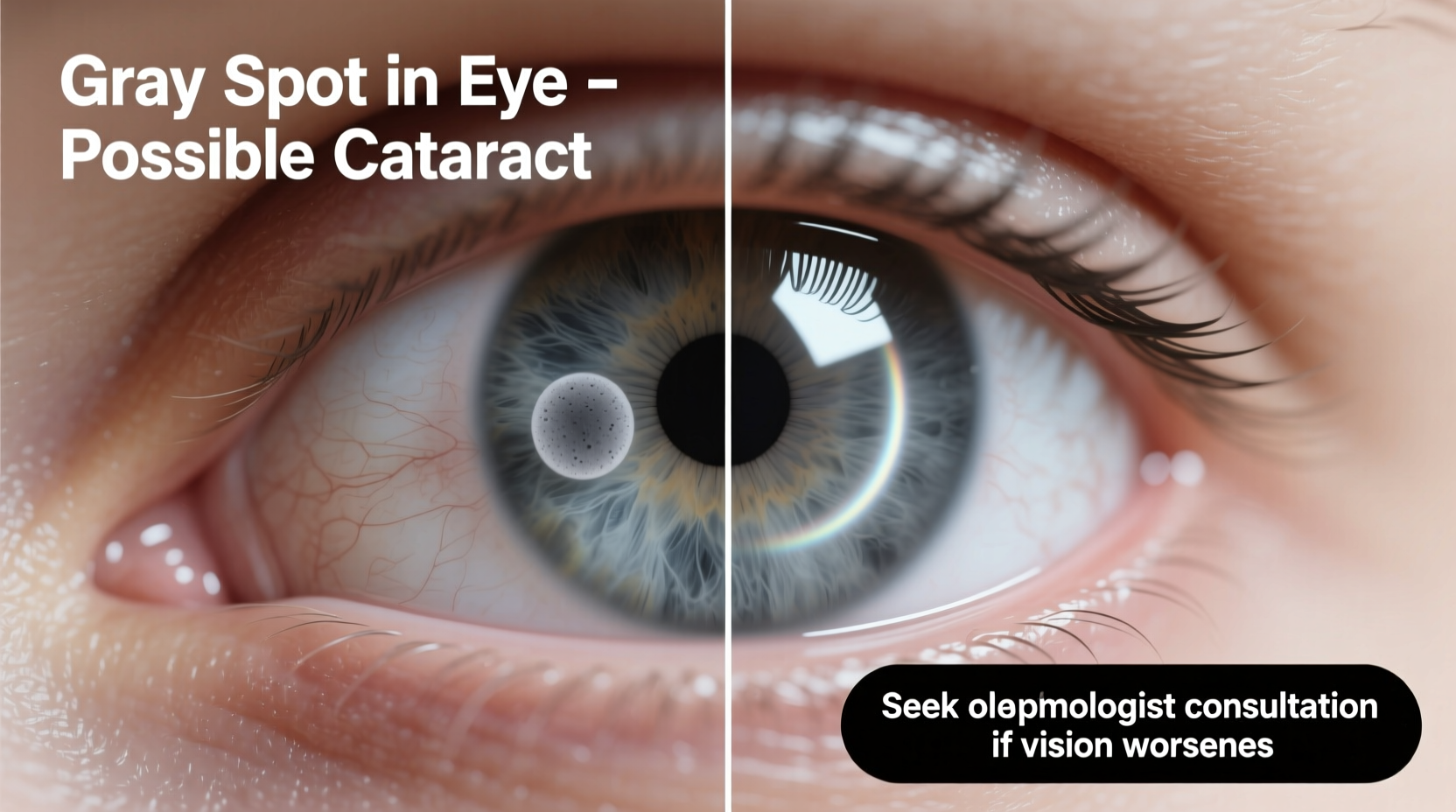 gray spot in my eye causes symptoms and what to do