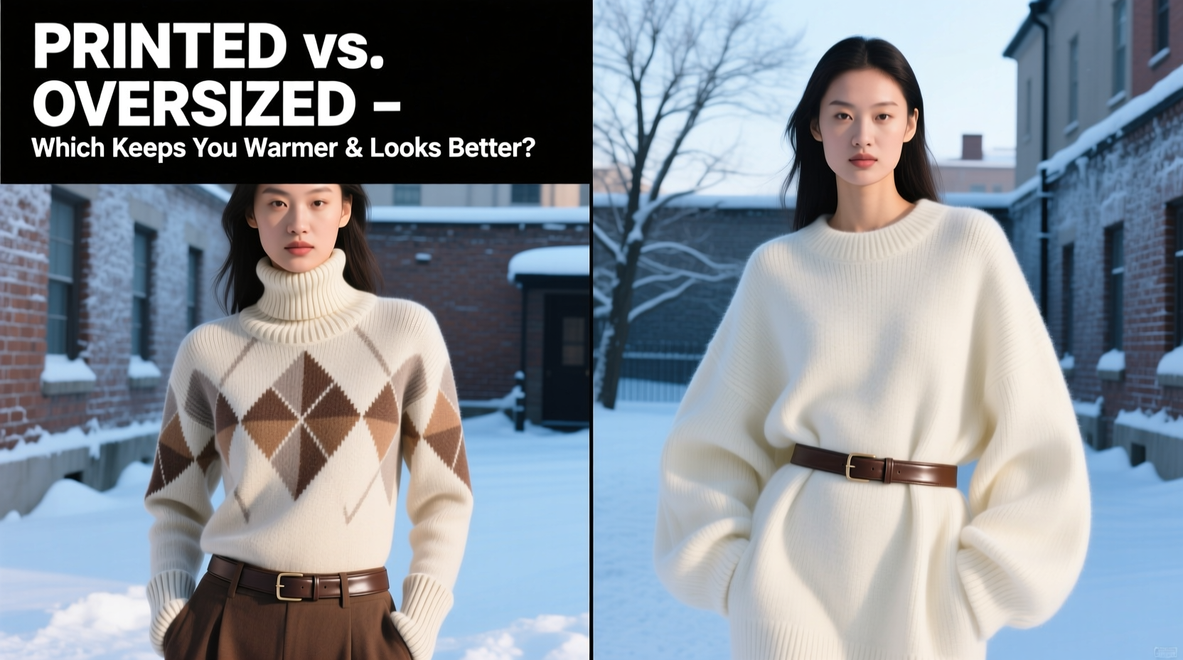 printed vs oversized sweaters which style actually keeps you warmer looks better