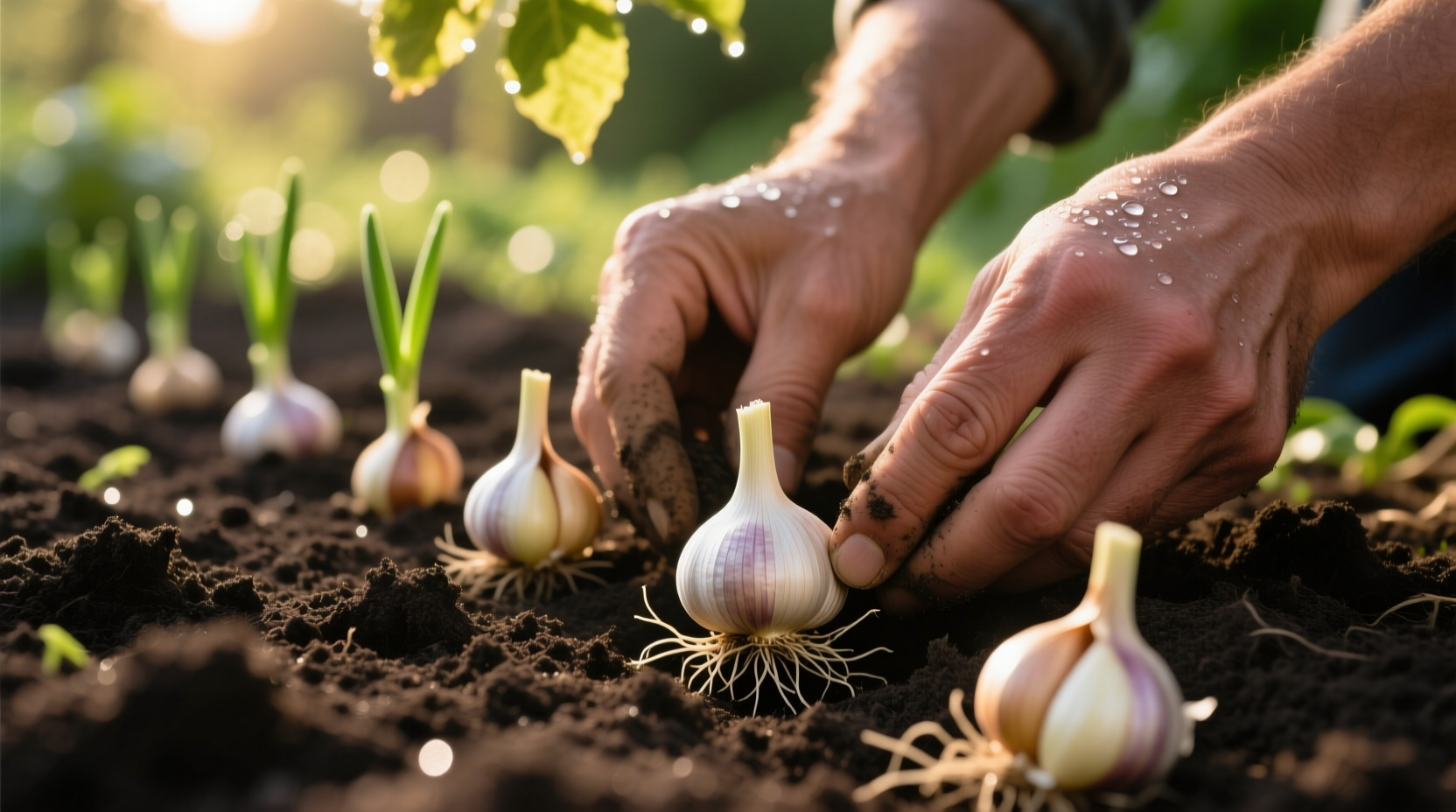 planting garlic bulbs