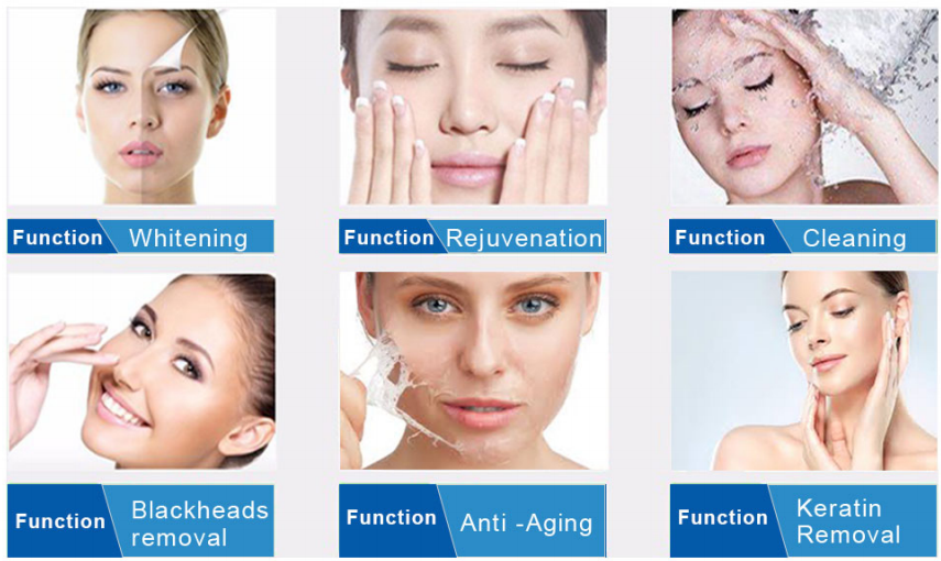 Hydra Beauty Smart Ice Blue 7 in 1 RF Ion Bubble Pen Dermabrasion Skin Analysis Scrubber Water Oxygen Facal Manage Salon Machine
