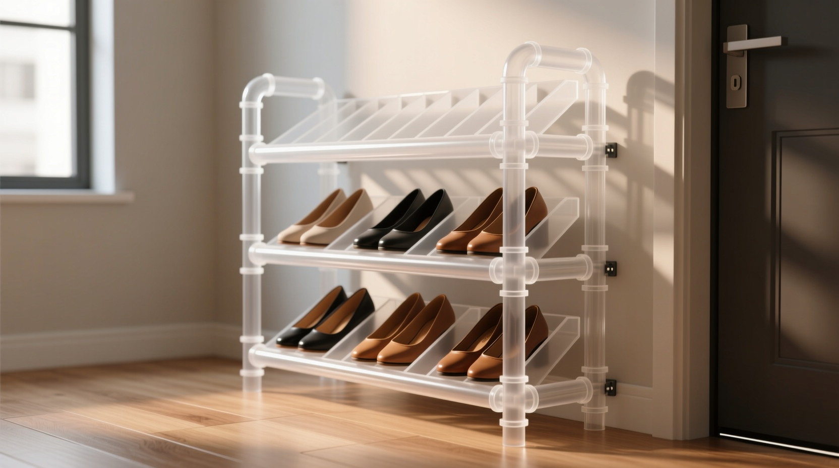 make a diy pvc shoe rack