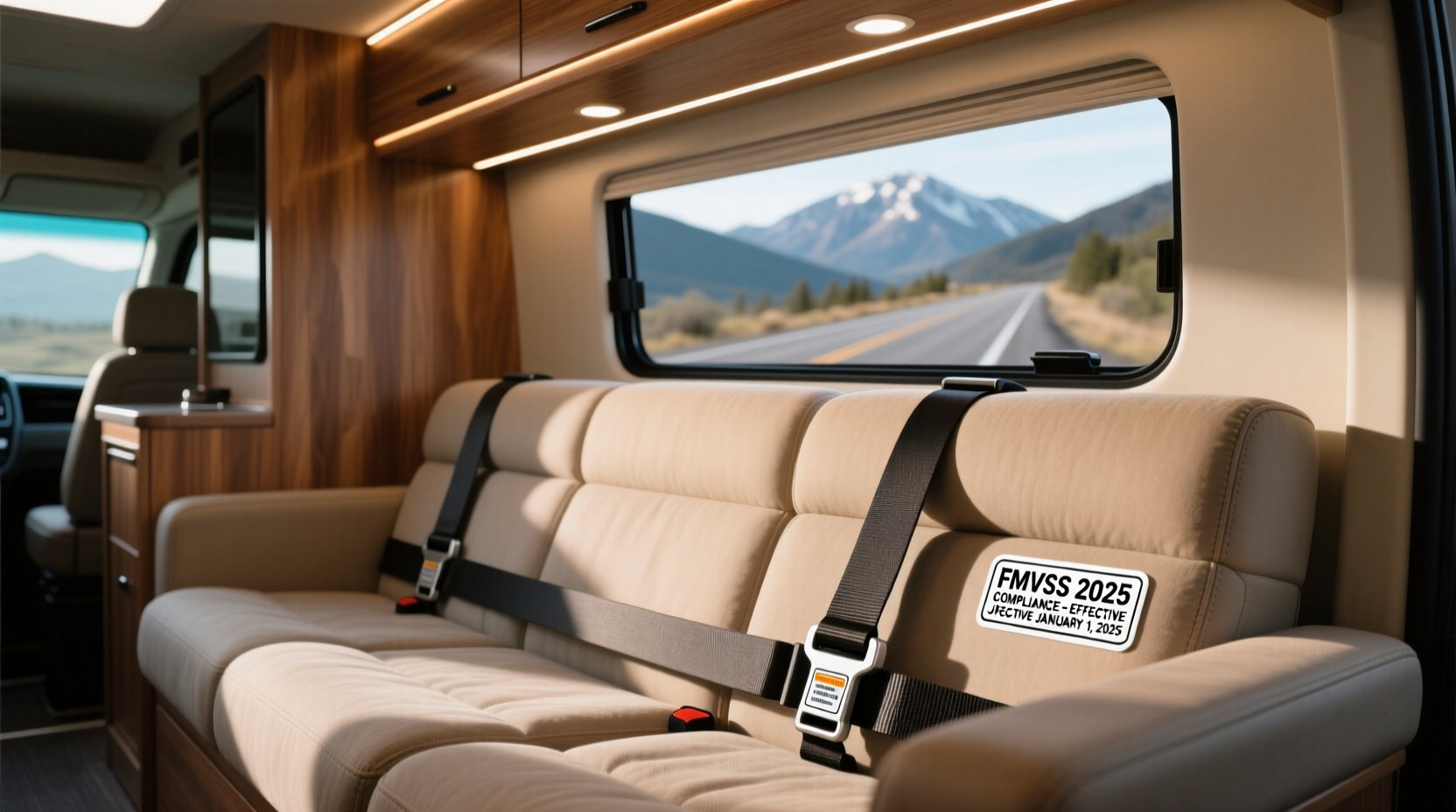 rv couch seatbelts fmvss 2025