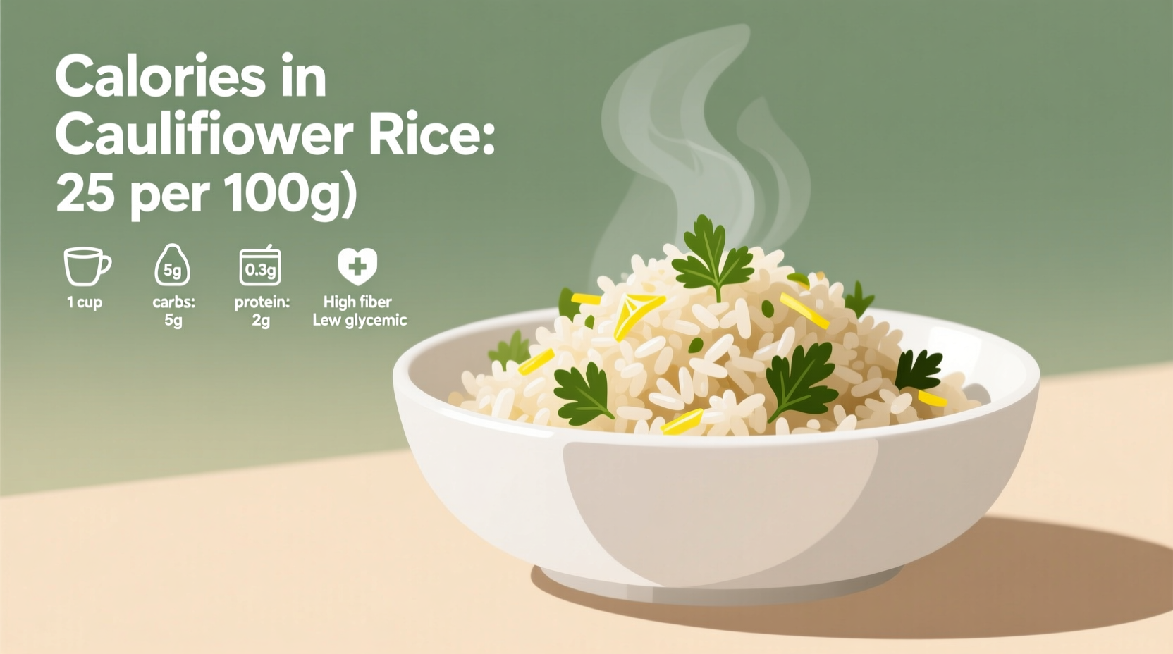 Calories in Cauliflower Rice: 25 Per Cup (Vs. Regular Rice)