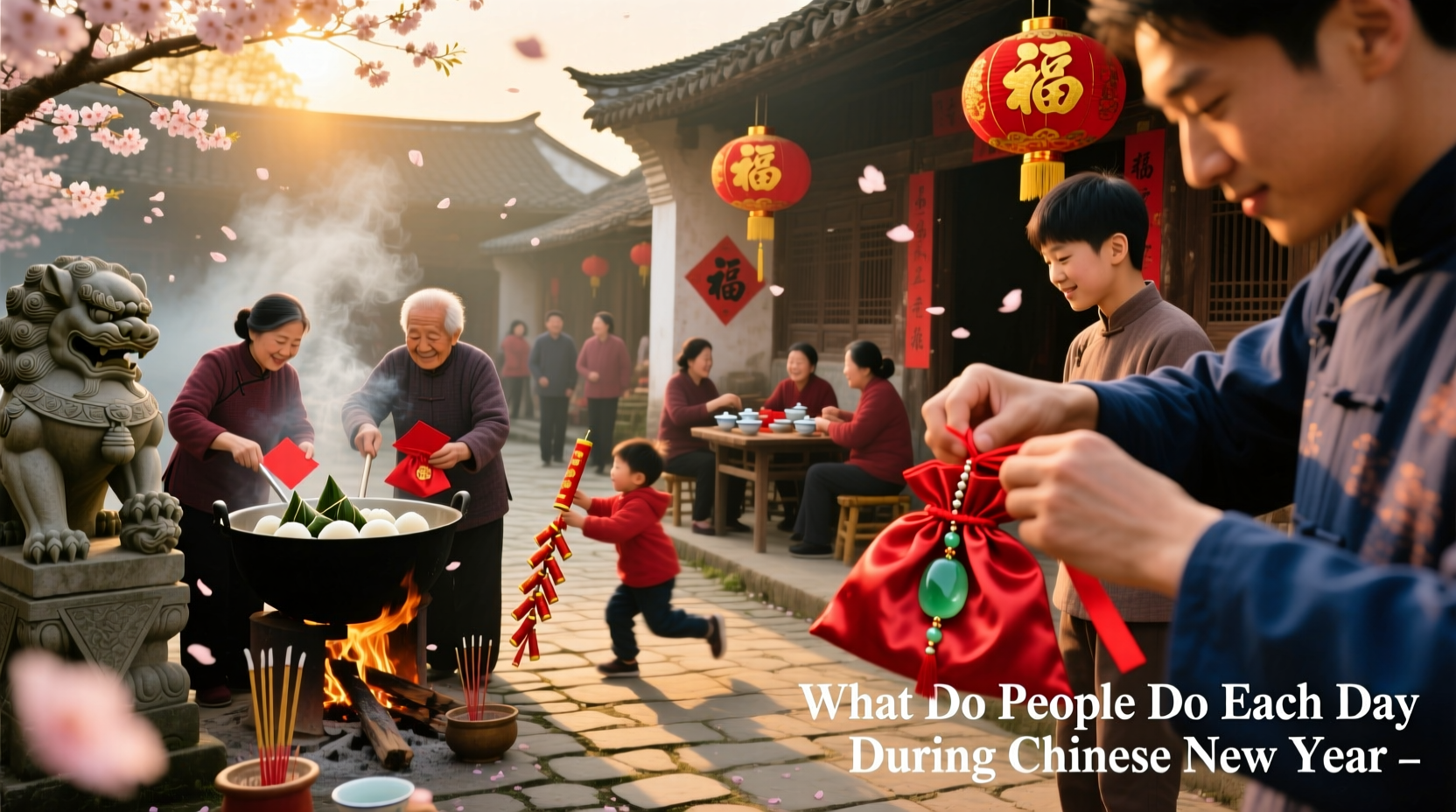 what do people do each day for chinese new year