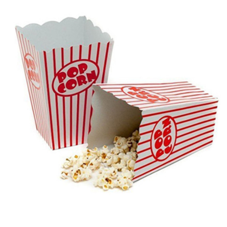 电影院一次性用纸爆米花盒带走食品包装定制徽标印刷牛皮纸爆米花盒