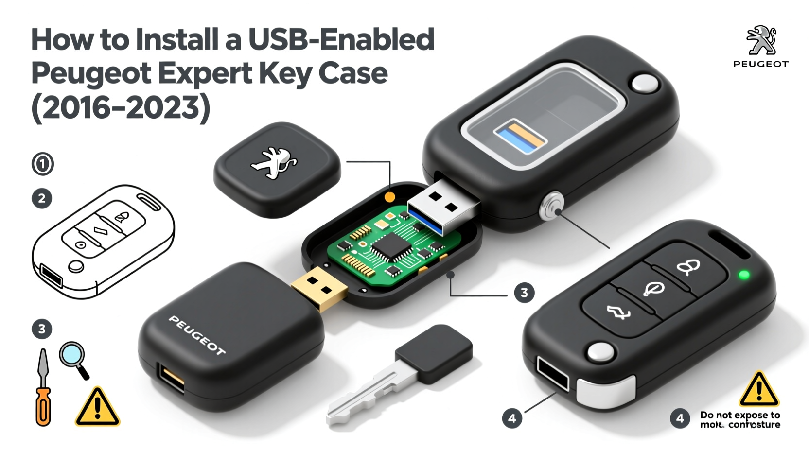 peugeot expert key case usb install