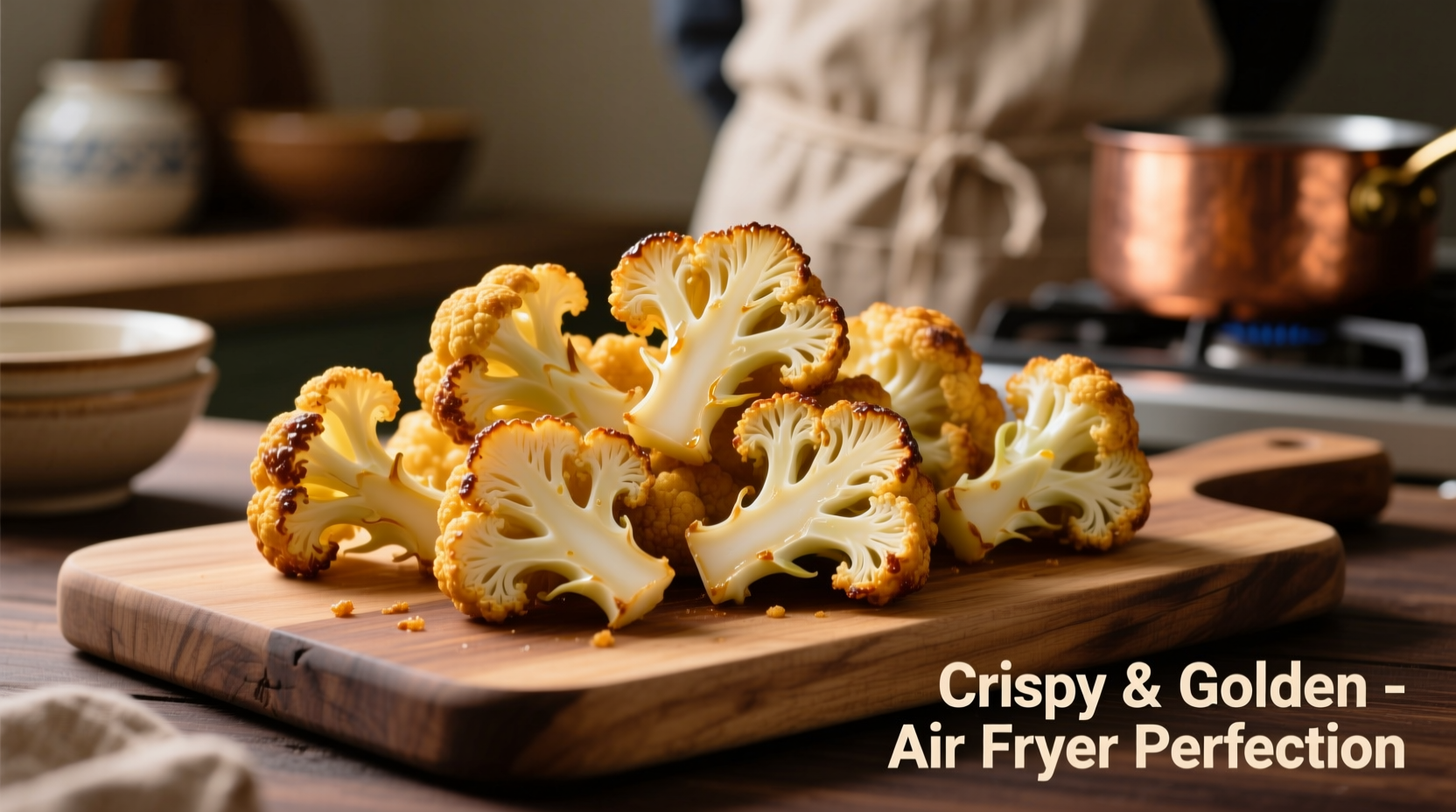 Perfectly golden air fryer cauliflower florets
