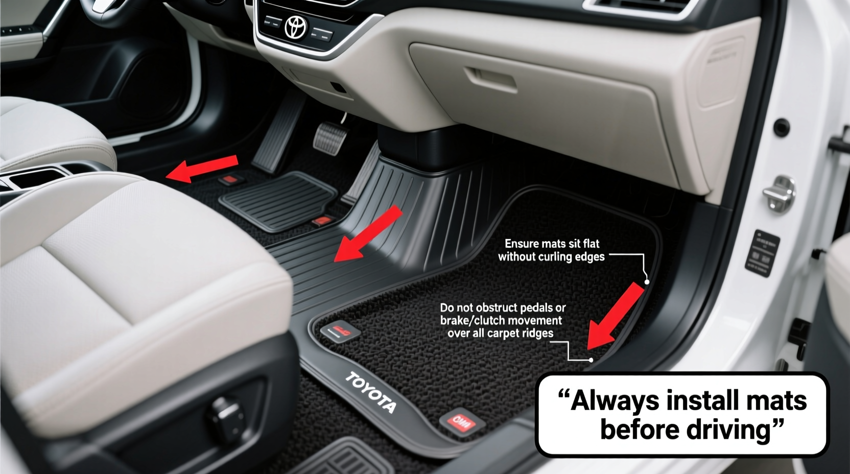 Toyota Auris Floor Mat Installation Safety Guidelines