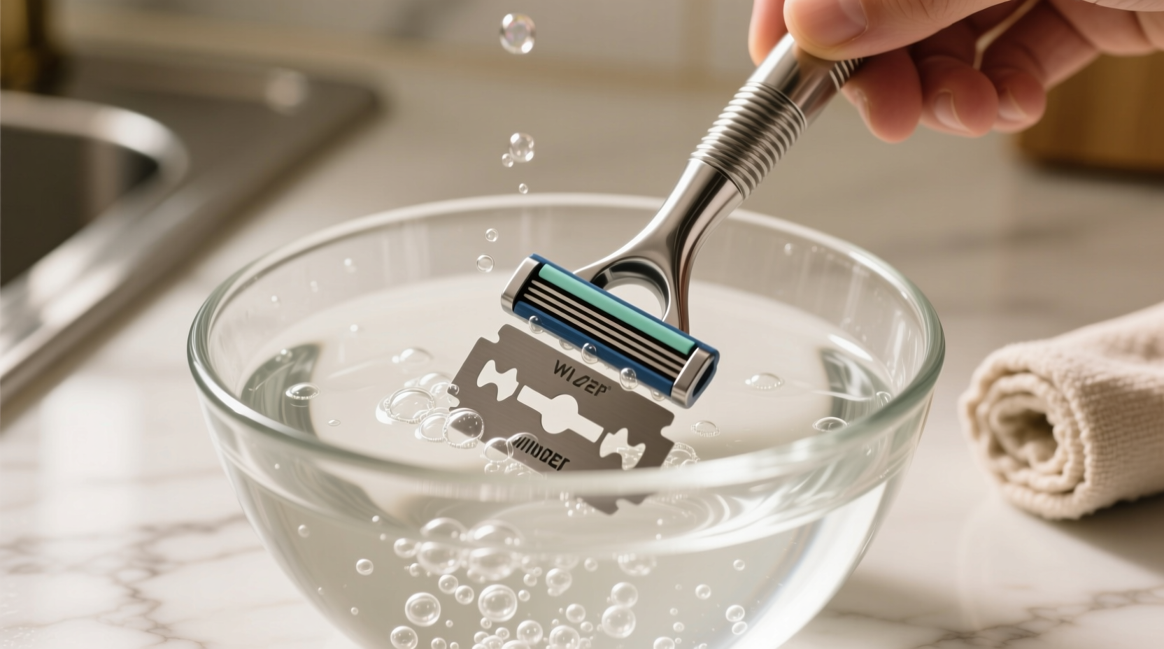 clean your reusable razor in a snap with a white vinega
