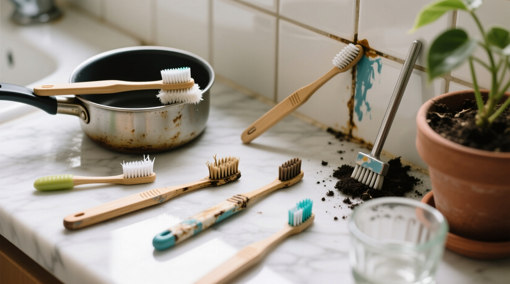 household uses for old toothbrushes