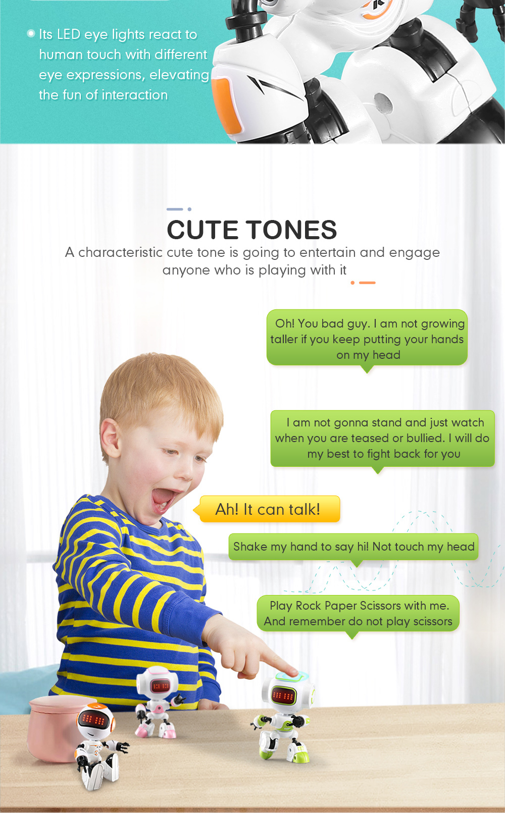 New Arrival JJRC R9 RC Robot Ruby Touch Control DIY Gesture Mini Smart Robot Wholesales Cute Dancing Toy For Kids Christmas Gift