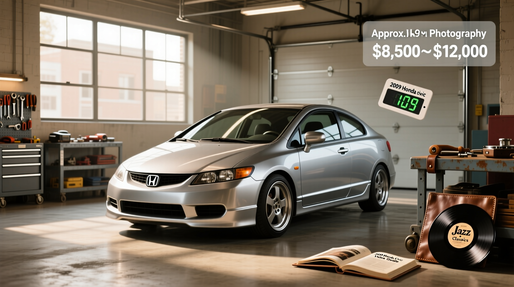 2009 Honda Civic hatchback (EK9 style) in urban setting