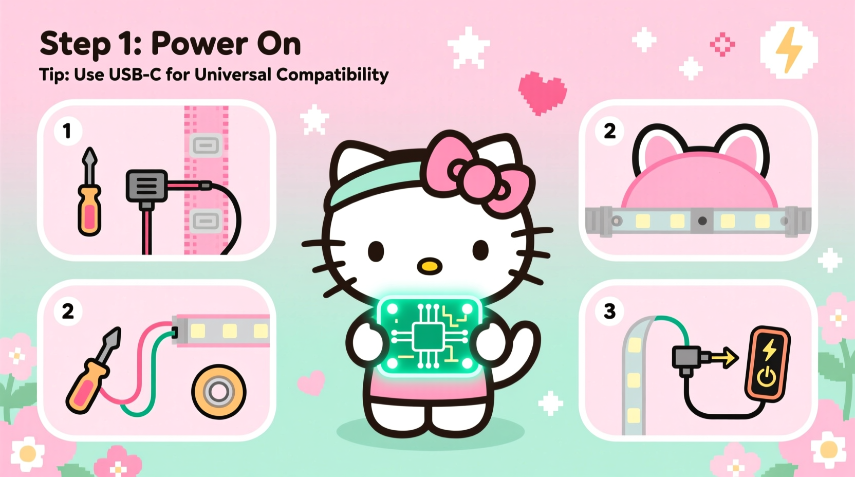 hello kitty led install guide