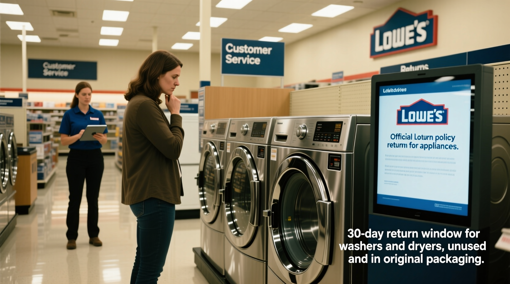 lowes return policy on washers and dryers