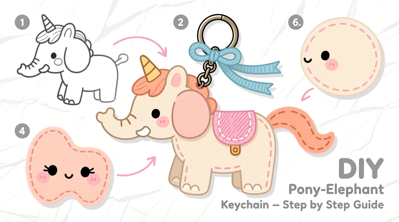 creative guide how to make a charming diy pony elephant keychain step by step