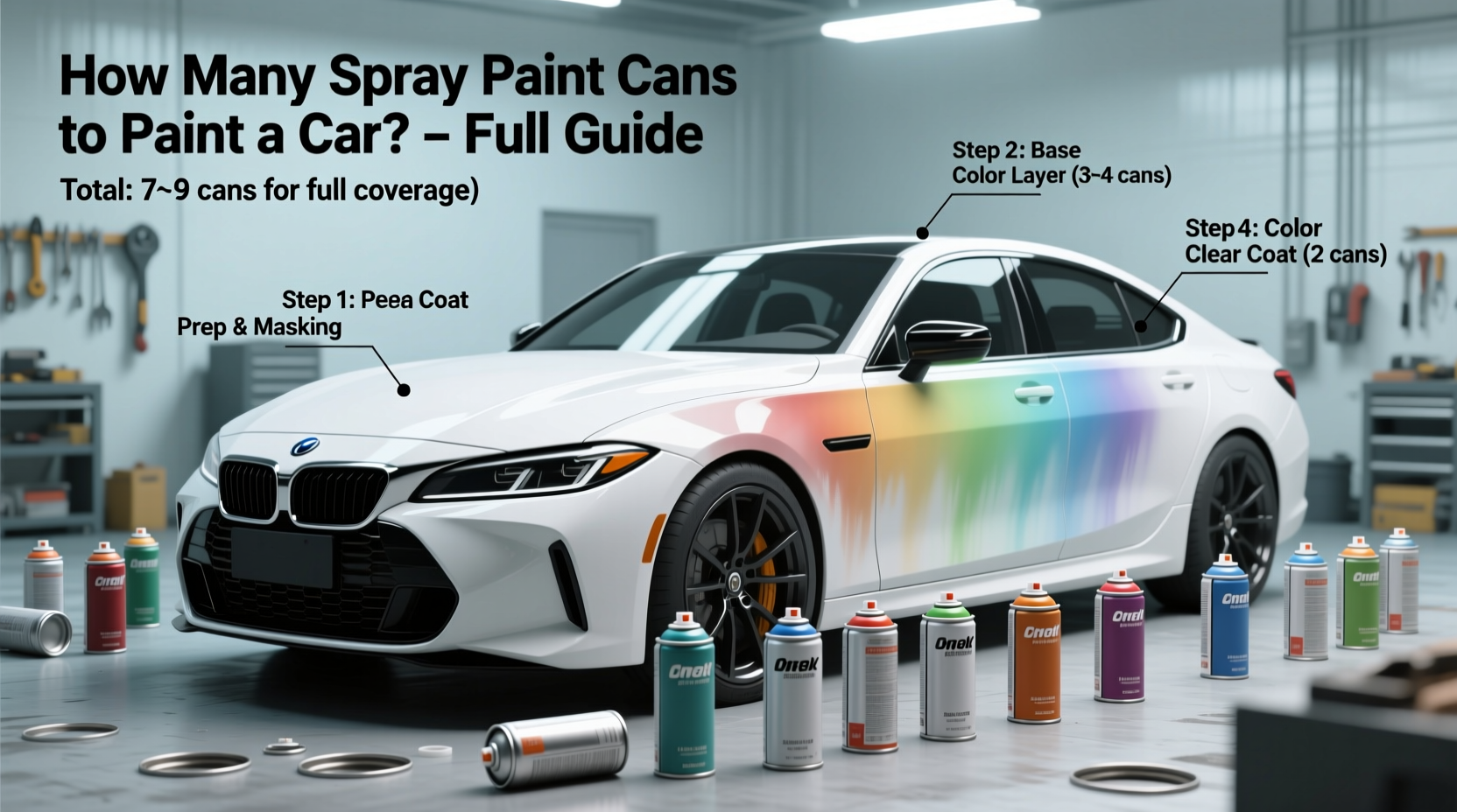 how many cans of spray paint to paint a car