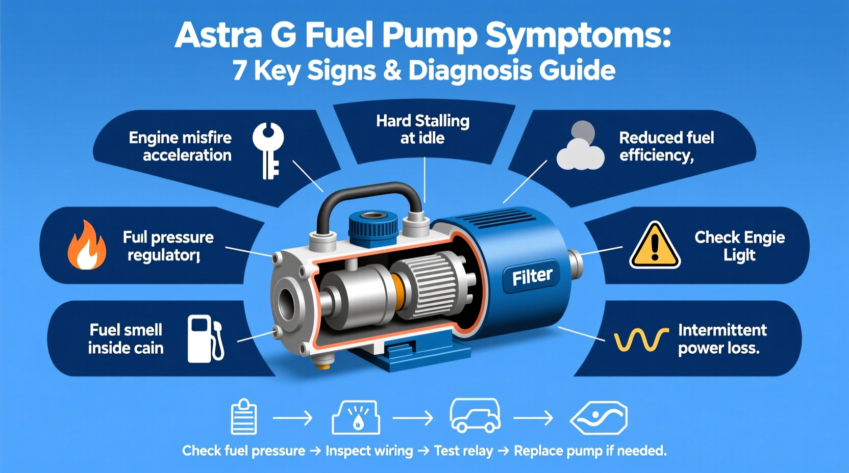 astra g fuel pump symptoms