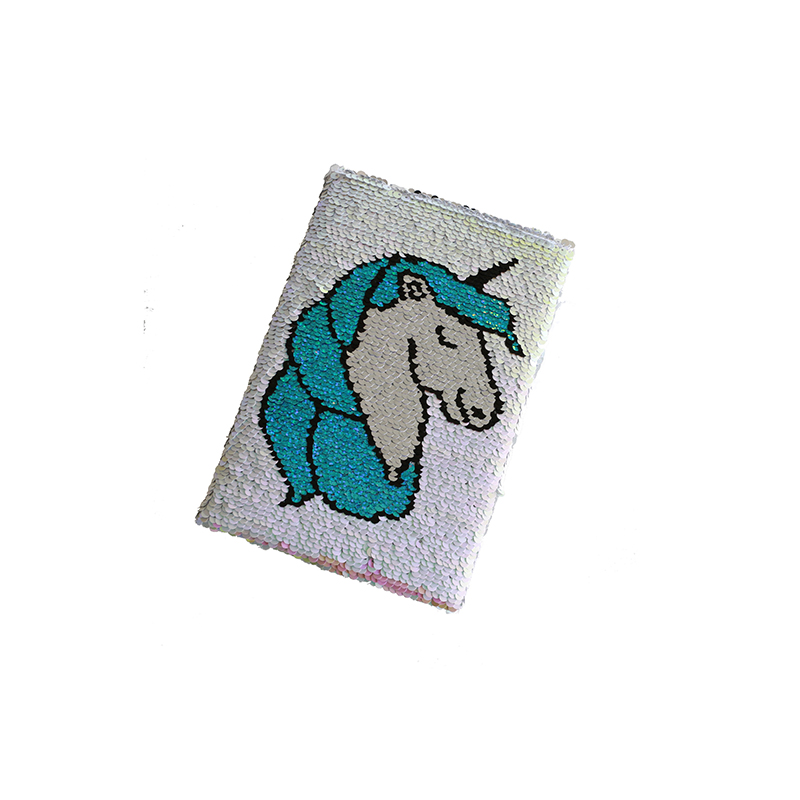 Factory Printing Eco Friendly A5 Waterproof Glitter Sequin Notebook Unicorn Notebook For Christmas Gift