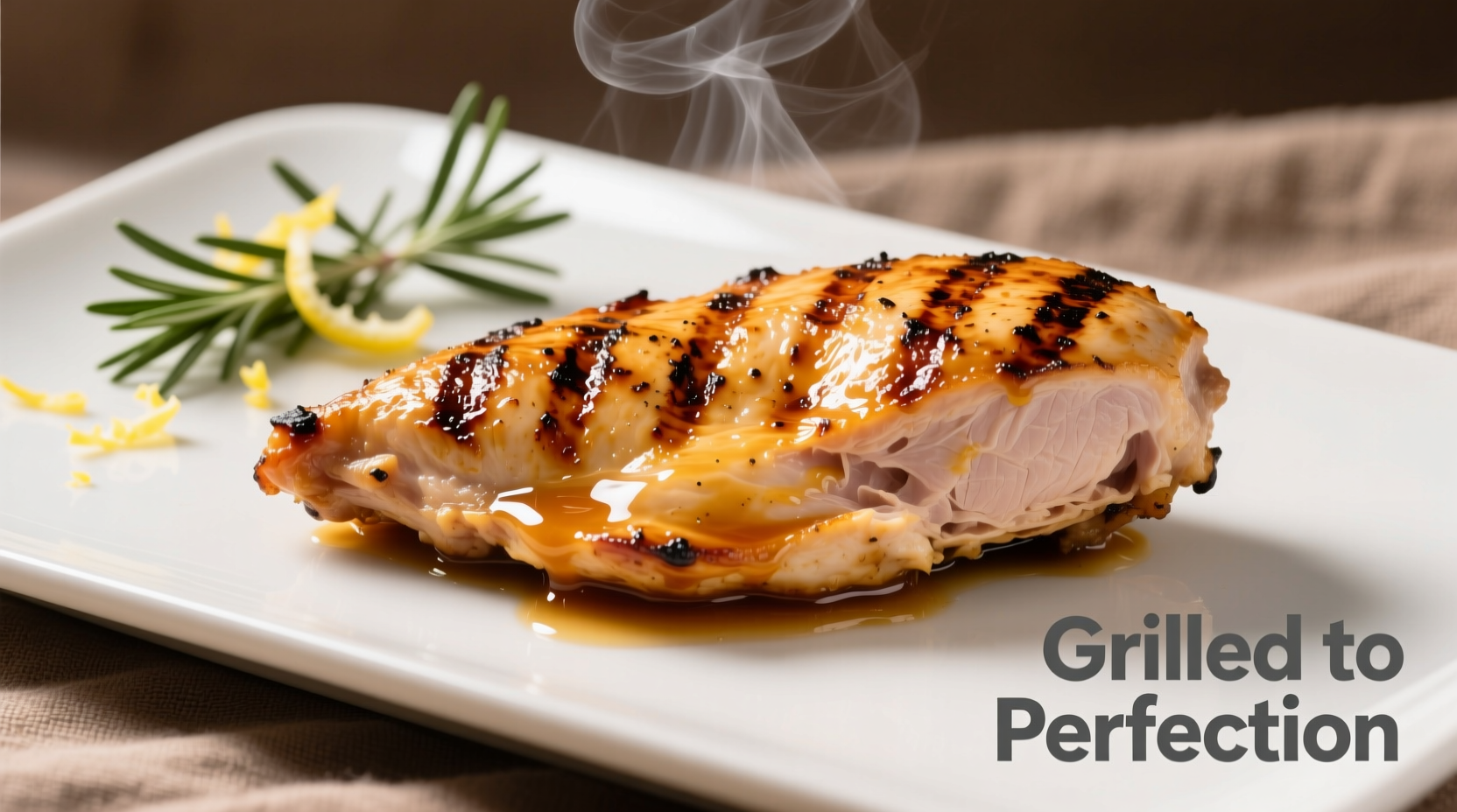 Perfectly grilled marinated chicken on platter