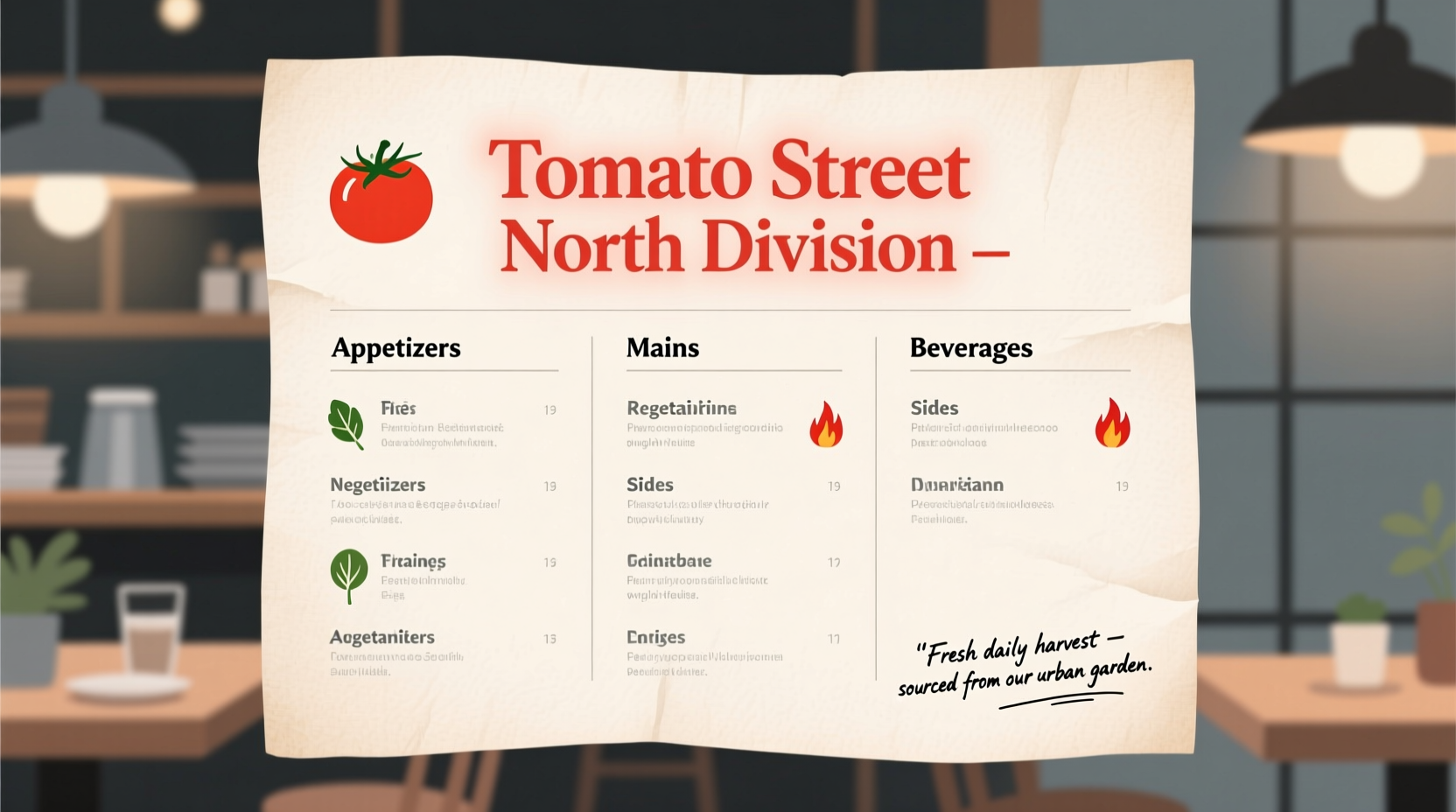 tomato street north division menu