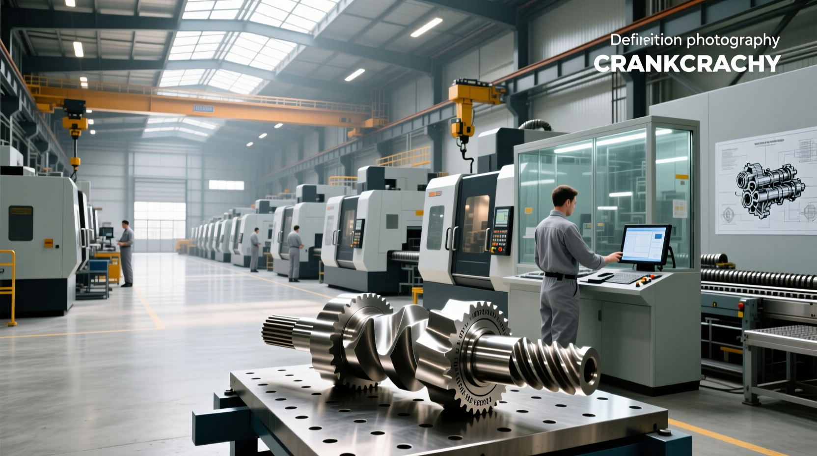 Crank shaft manufacturers assembling large industrial crankshafts