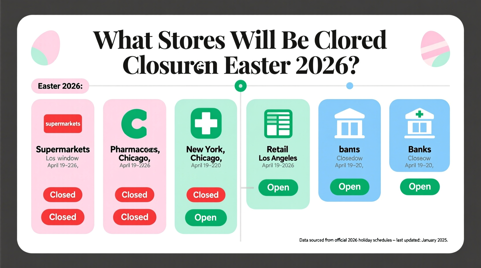 what stores will be closed on easter 2026