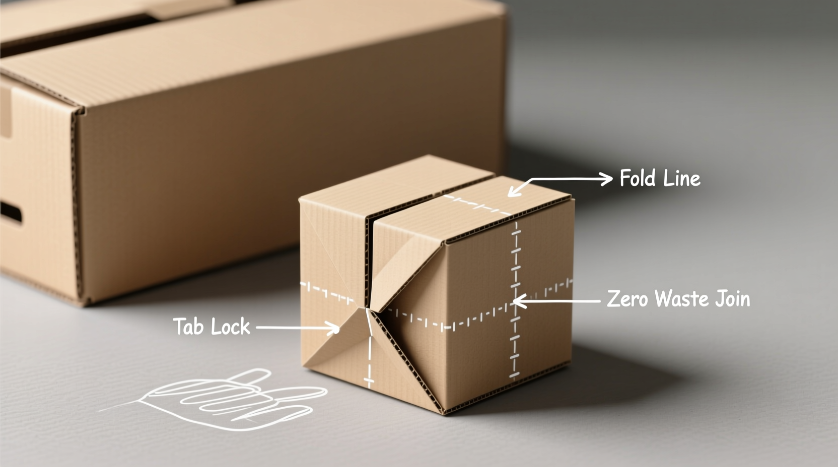 creative techniques to make a smaller box from cardboard without waste