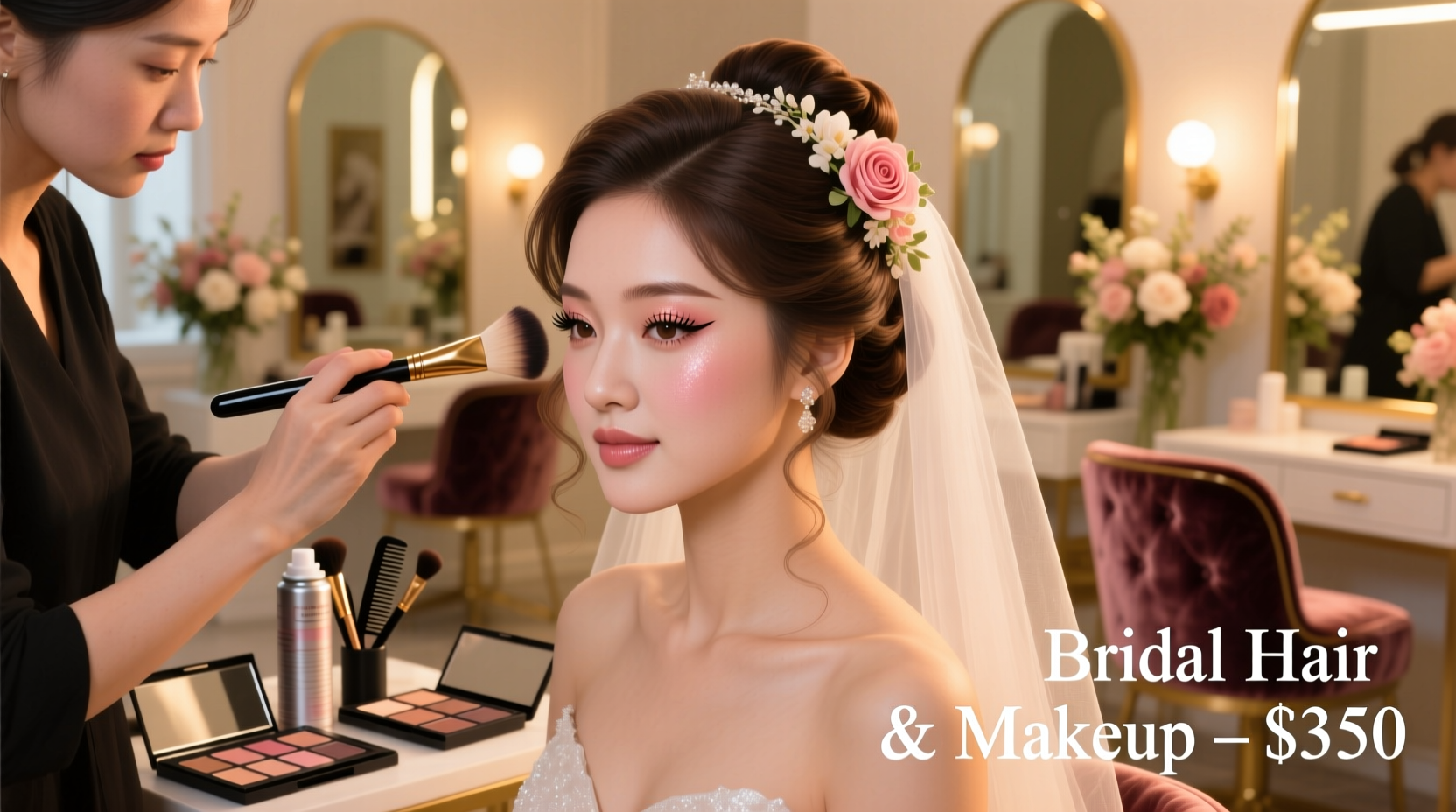 how much is hair and makeup for a wedding