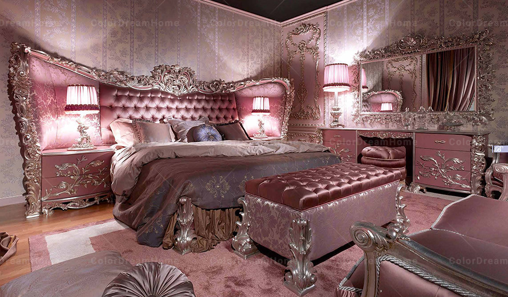 pink and silver dresser Ariston Pink Dresser and Mirror