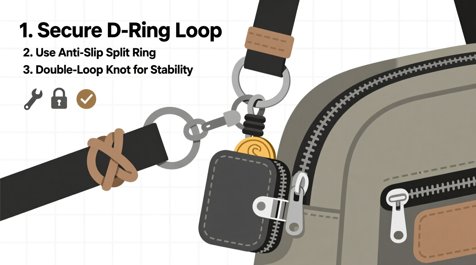 practical tips to securely attach a coin purse keychain to any bag