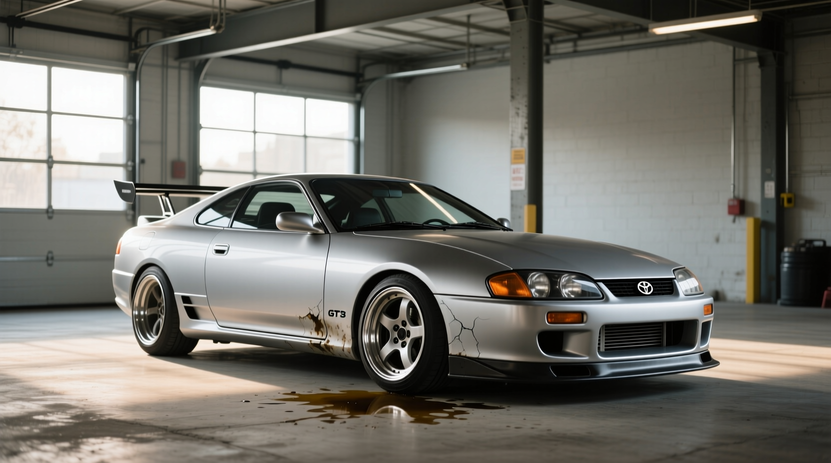2000 Toyota Celica GT hatchback in silver on urban street