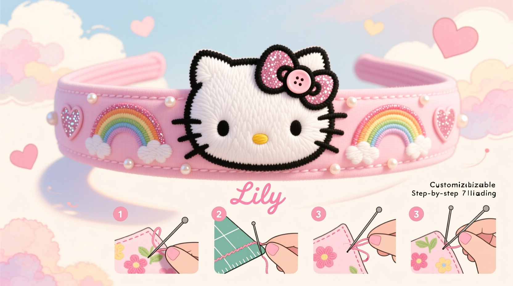 creative diy hello kitty inspired headband step by step guide for a cute and custom look