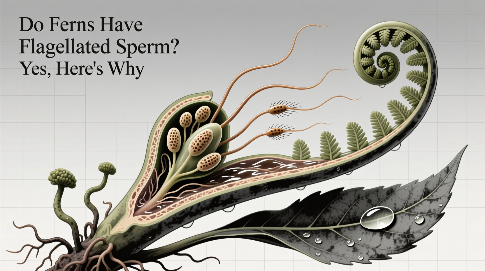 do ferns have flagellated sperm