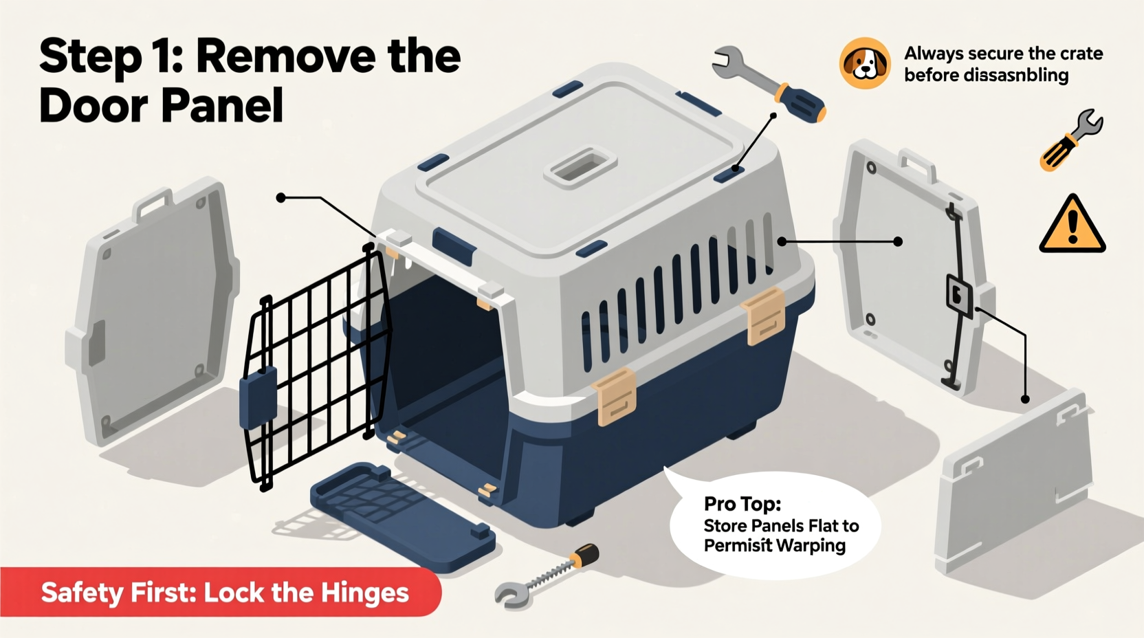 the ultimate guide to safely disassembling a large dog crate for easy storage and transport