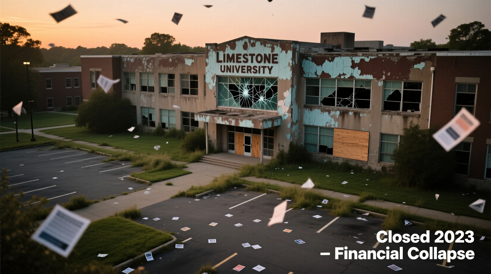 why did limestone university close financial crisis more