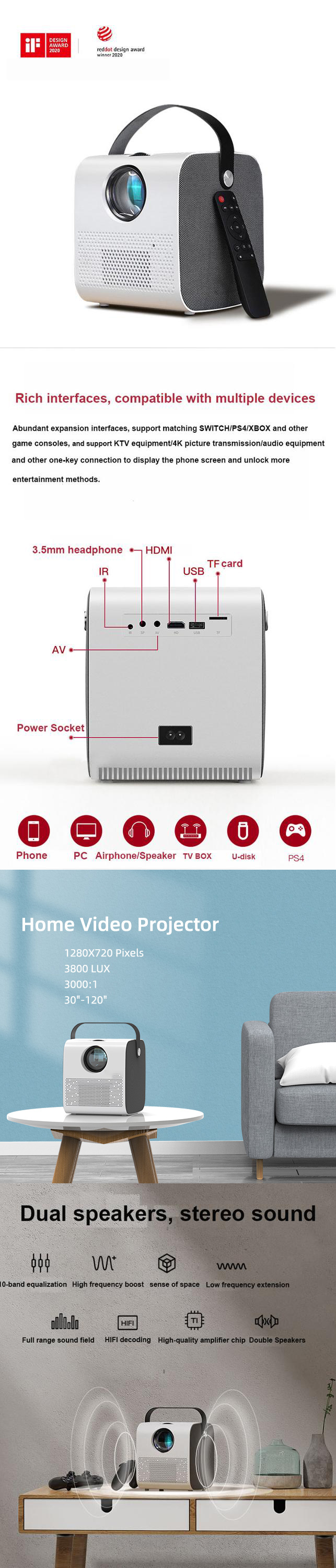 [Aliexpress Hot Mini 720p  Projector] Factory OEM ODM Cheap Price LCD LED Mini 720P Full HD Portable Home Theater Projector