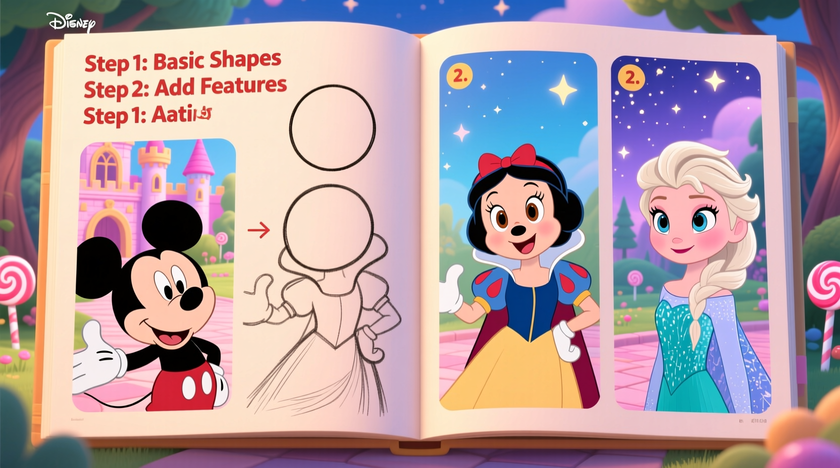 mastering cute cartoon art a step by step guide using disney characters
