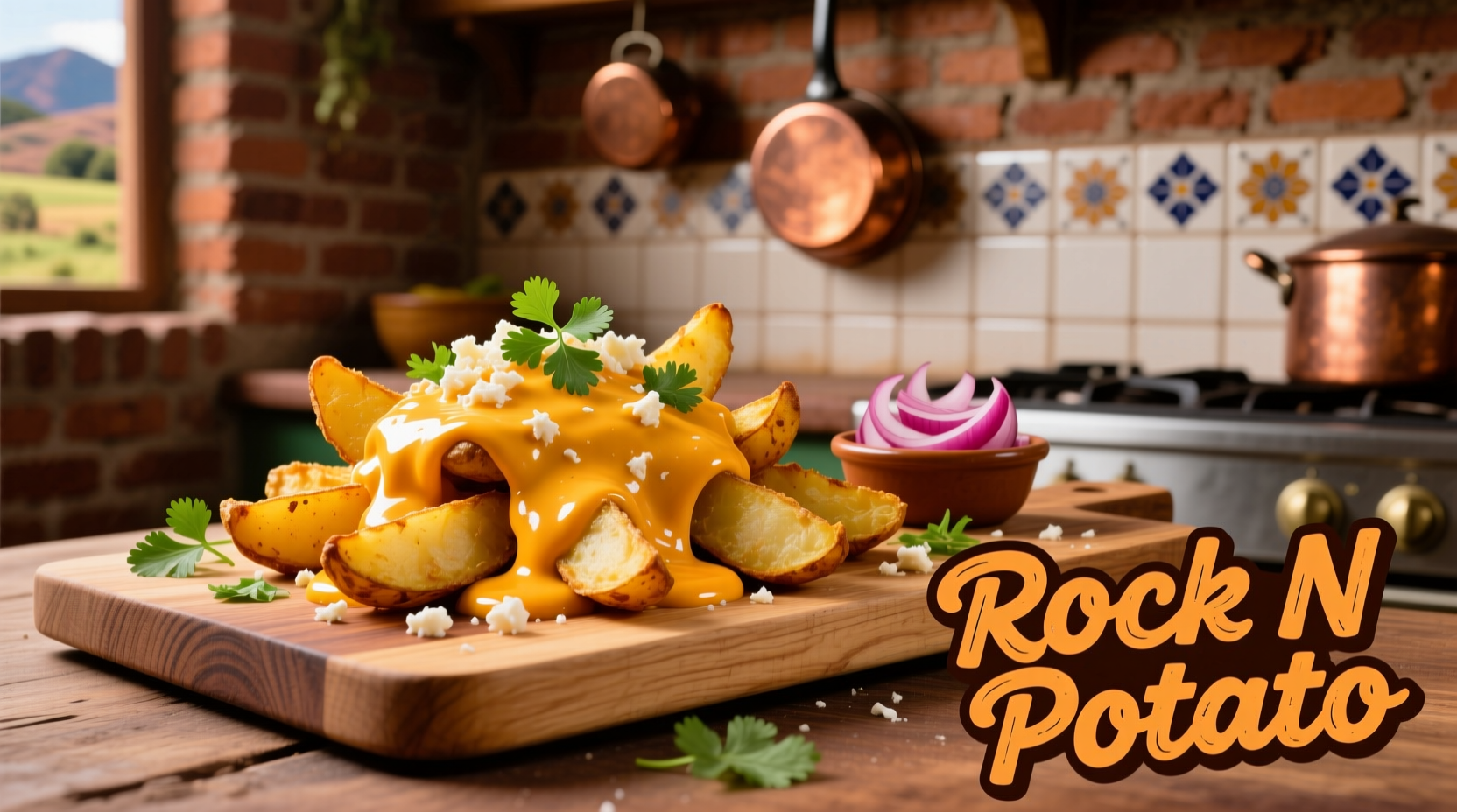 Rock N Potato signature papas a la huancaína dish