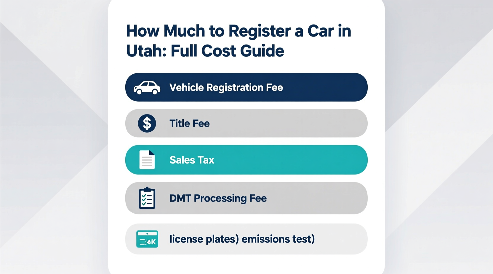 how much to register a car in utah