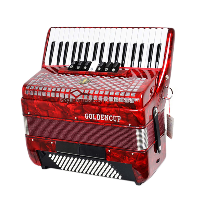 JH2017 Gold Cup 37 Key 96 Bass Accordion Keyboard - Versatile