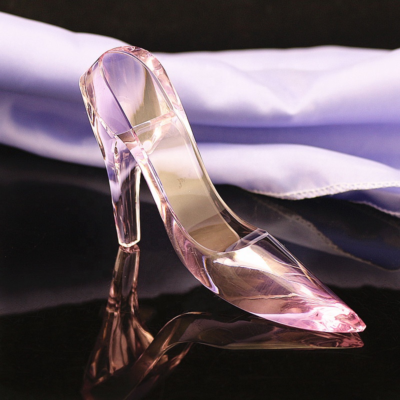 家庭婚礼装饰豪华水晶项目水晶材料女士高跟鞋定制粉红色k9 水晶玻璃