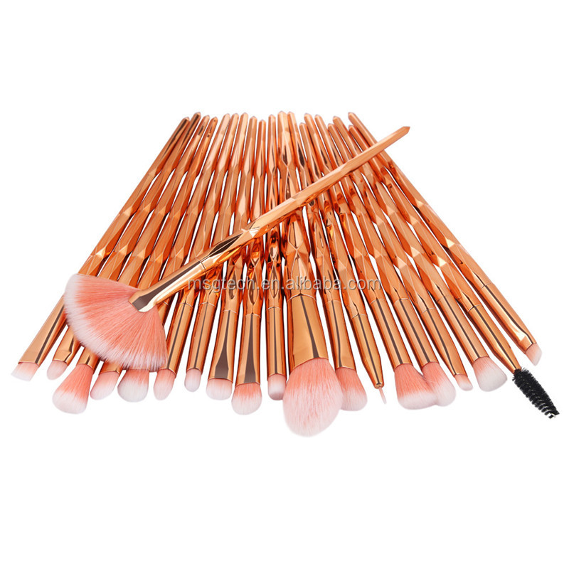 Rainbow Eye Cosmetic Makeup Brush Set Diamond Handle 20PCS Blending Eyeshadow Make Up Brushes