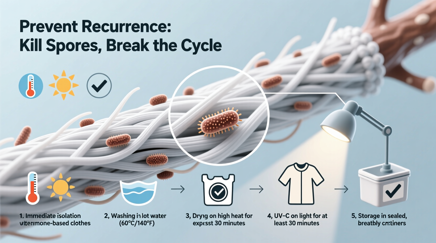 effective methods to safely remove ringworm spores from clothes and prevent recurrence