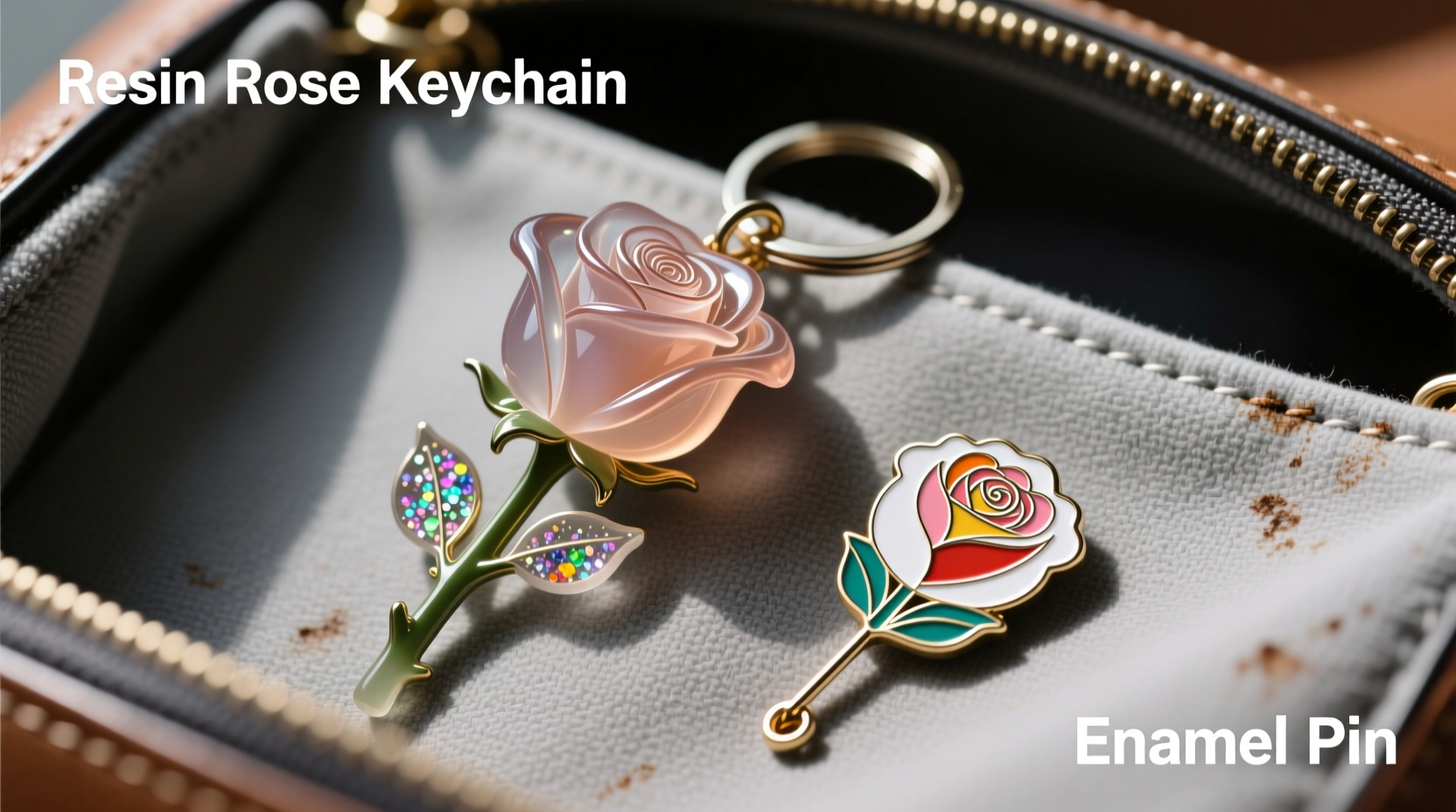 resin rose keychain vs enamel pin which ones less likely to break in my bag