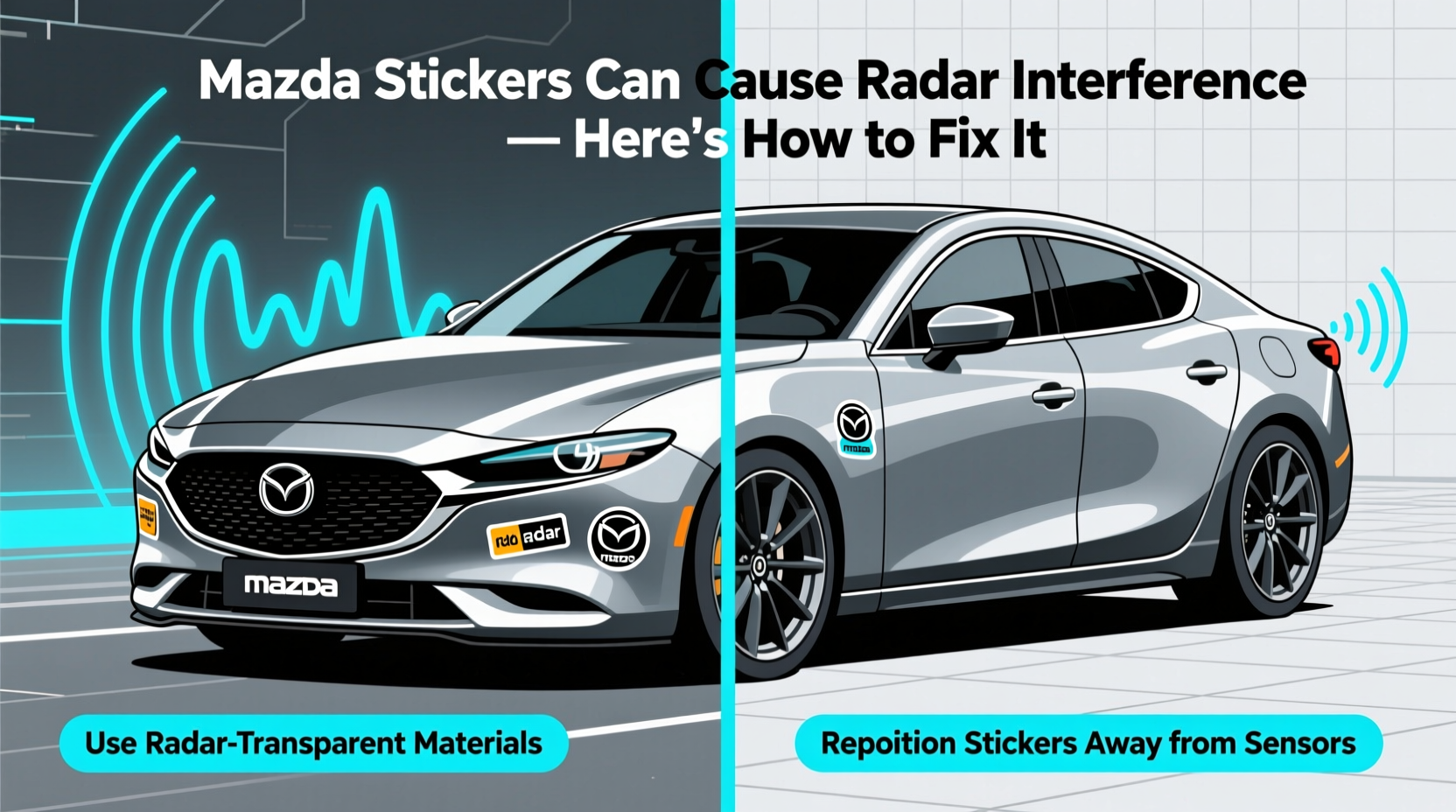 mazda stickers radar interference