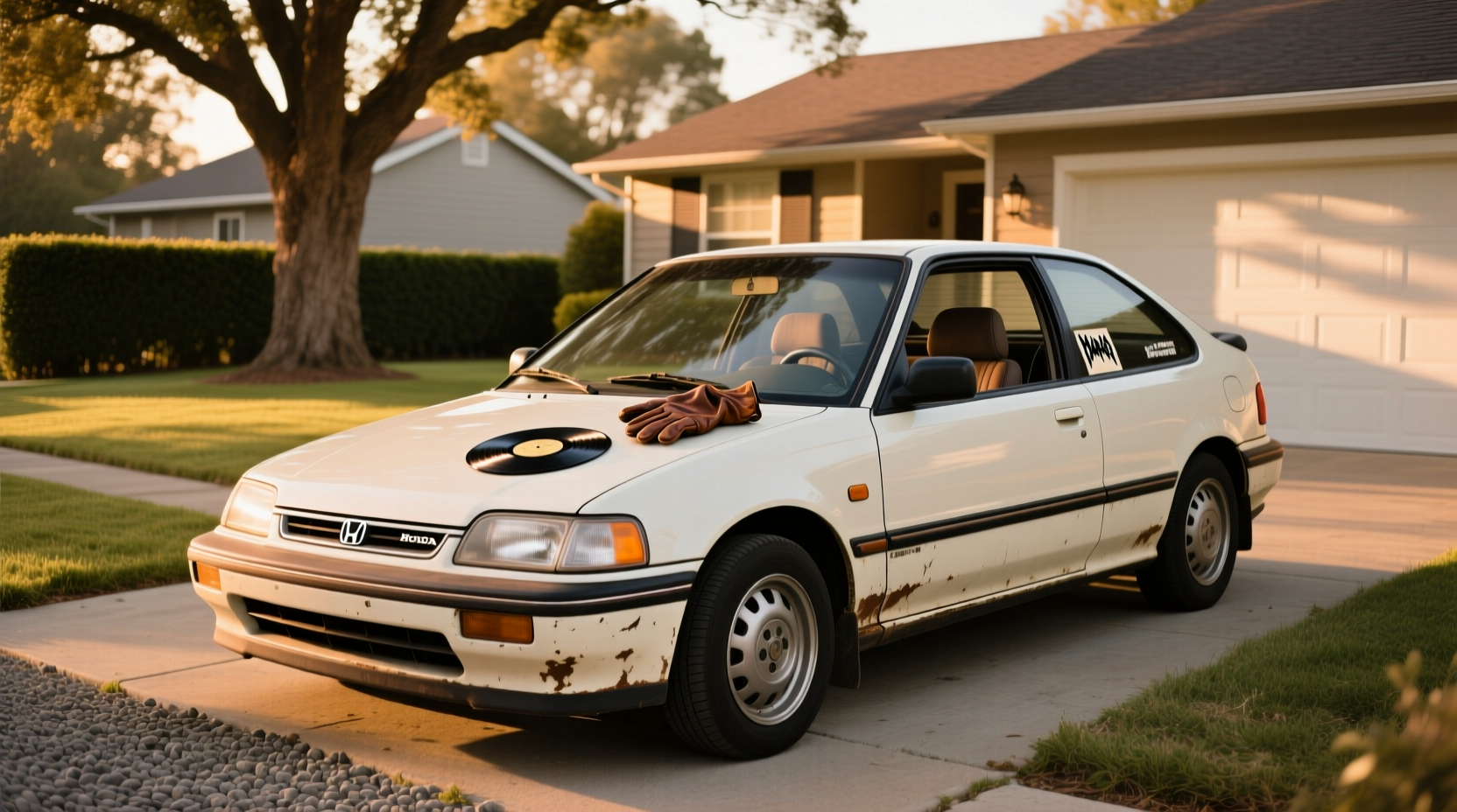 Rear interior view of 1996 Honda Civic CX showing folding rear seats
