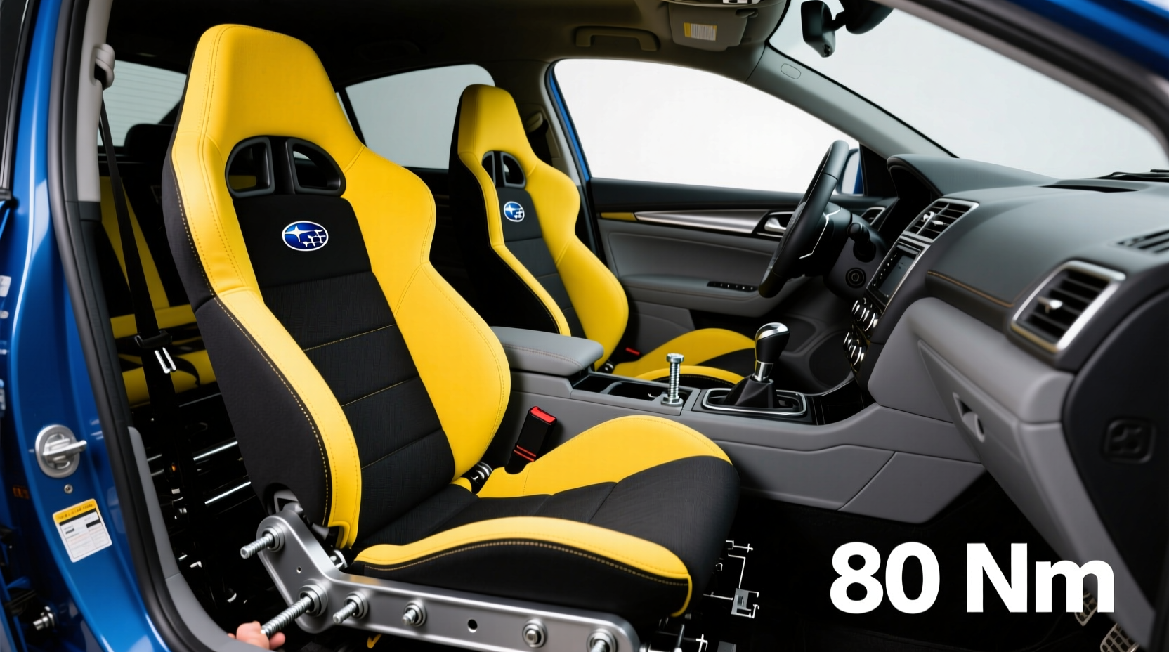 install yellow black race seats wrx