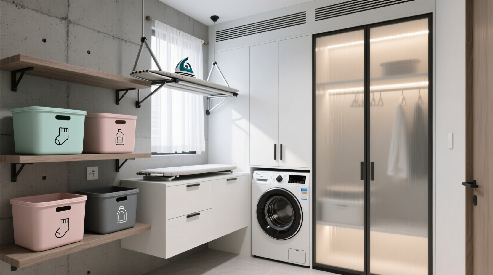 upgraded utilitarian good looking laundry closet organization