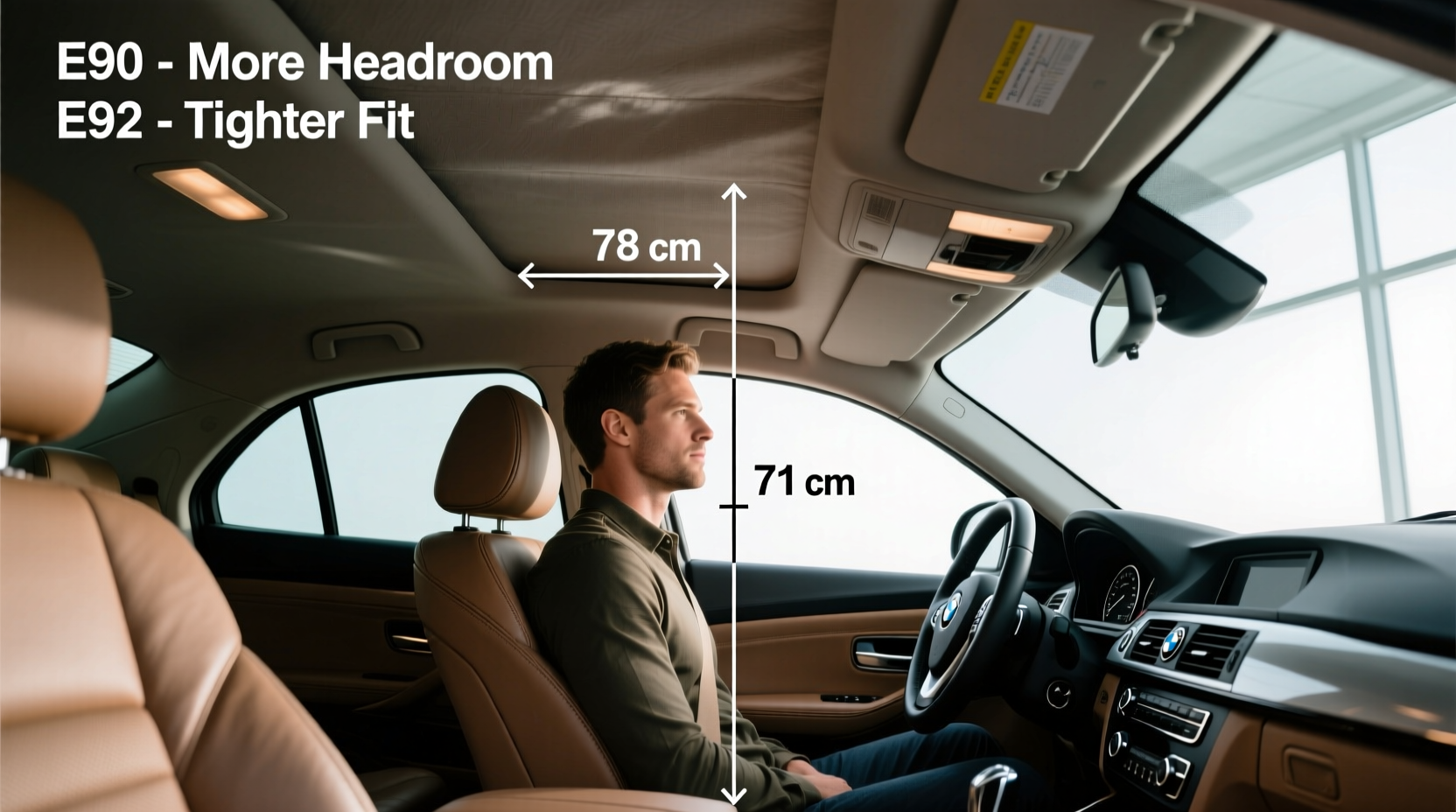 e90 vs e92 interior tall