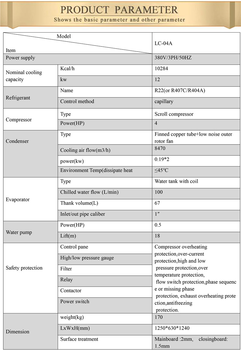 plastic industrial cooled chiller